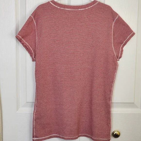 Polo Ralph Lauren Girls Medium Red Striped Tee Short Sleeve Round Neck - Picture 3 of 14